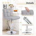 thumbnail image 4 of edx Bar Stools Set of 2 with PU Leather, Swivel High Back Bar Stools for Kitchen Island, Bar Stools, Gray, 4 of 6