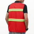 thumbnail image 5 of USNSM High Visibility Safety Vests with 2 Hi Vis Reflective Strips for Men and Women Construction Vests for Traffic Work, Running and Security Guard Red XXL, 5 of 9