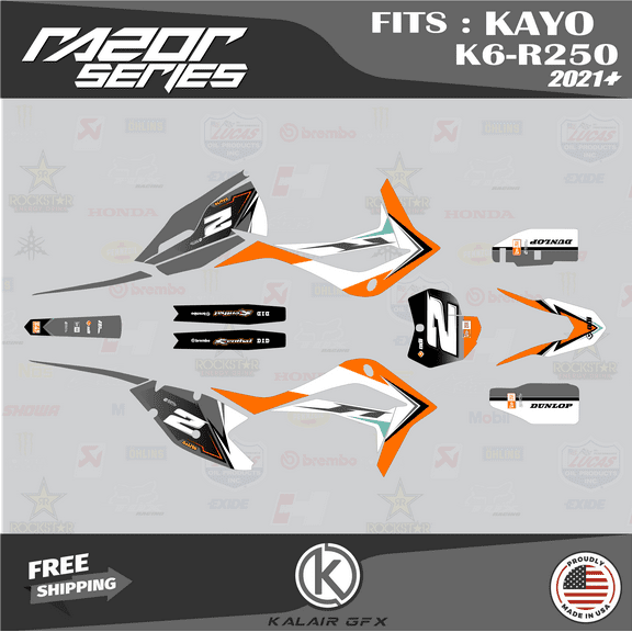 Kalair GFX Graphics Kit for Kayo K6-R250 (2021 ) Razor Series