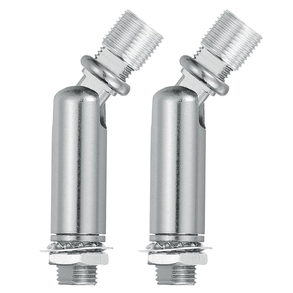 Sloped Ceiling Adapter, 180/350 Degree 60x14mm M10 Fine Thread Sloped Ceiling Light Fixture Adapter Kit for Ceiling Pendant Light Chandelier Track Suspend(Silver, Pack of 2)