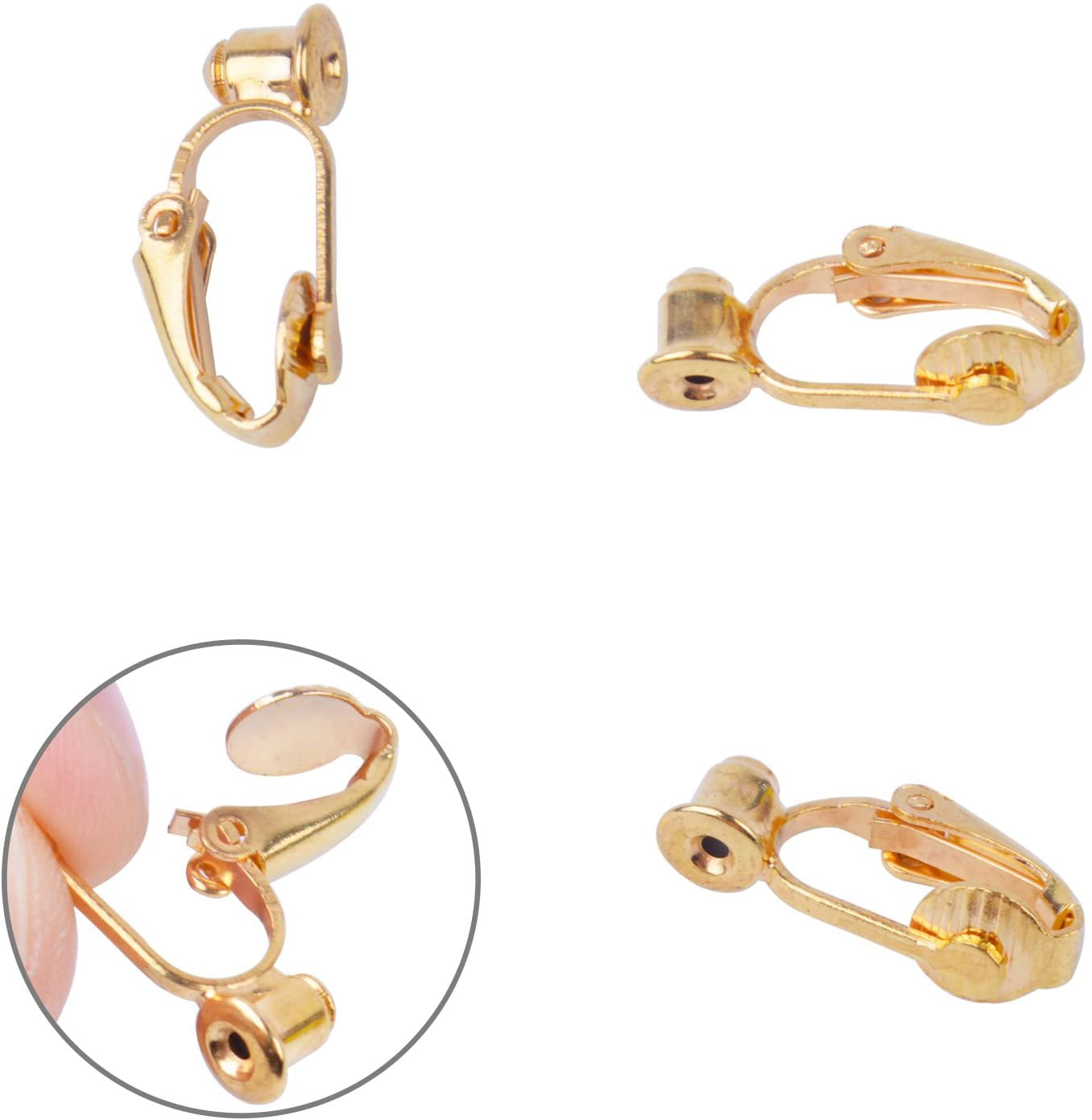 5 Pairs 14k gold filled earring converter non pierced ear clips clip-o –  Rosebeading Official
