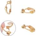 thumbnail image 3 of 20 Pieces Earring Clip Backs Clip-on Earring Converter Components Findings with Post for None Pierced Ears, Silver and Gold, 3 of 13