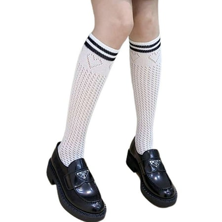 

SIEYIO JK Sock Lolita Leg Warmer Hollow Jk Stocking Loose Slouch Socks Lolita Knee Sock