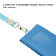 thumbnail image 2 of Uxcell Folded PU Leather ID Badge Holder with Lanyard with 1 Clear Window 4 Card Slot Blue, 2 of 6
