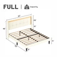 thumbnail image 2 of ARCTICSCORPION Full Size Upholstered Metal Platform Bed Frame with Headboard Wooden Slats, 76"L×57"W×46"H 800 lbs Load No Box Spring Need, Beige, 2 of 7