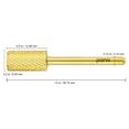 thumbnail image 3 of PANA 1/8" Professional Flat Top Large Barrel Carbide Bit - Nail Drill Bit for Manicure Pedicure Tools Dremel Machine - Gold, Coarse Grit, 3 of 9