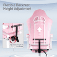 thumbnail image 5 of MoNiBloom Ergonomic Gaming Chair with Footrest, Adjustable Headrest and Lumbar Support for Office and Gaming, High-Back Racing Style Computer Desk Chair, Pink (Wide Seat), 5 of 9