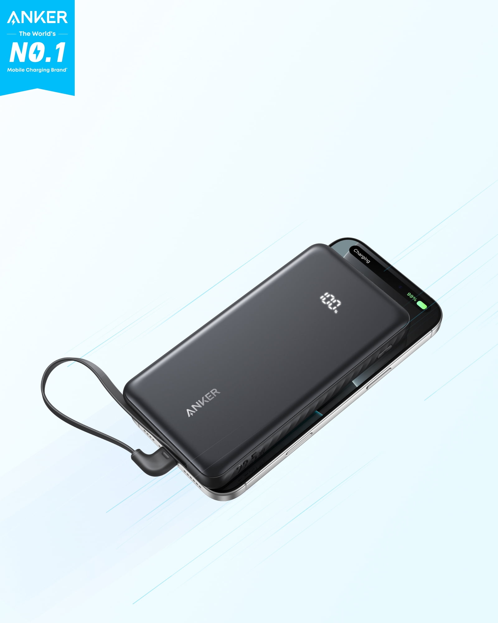 ANKER ZOLO POWER BANK (10K, 22.5W, BUILT-IN USB-C CABLE) - Walmart.ca