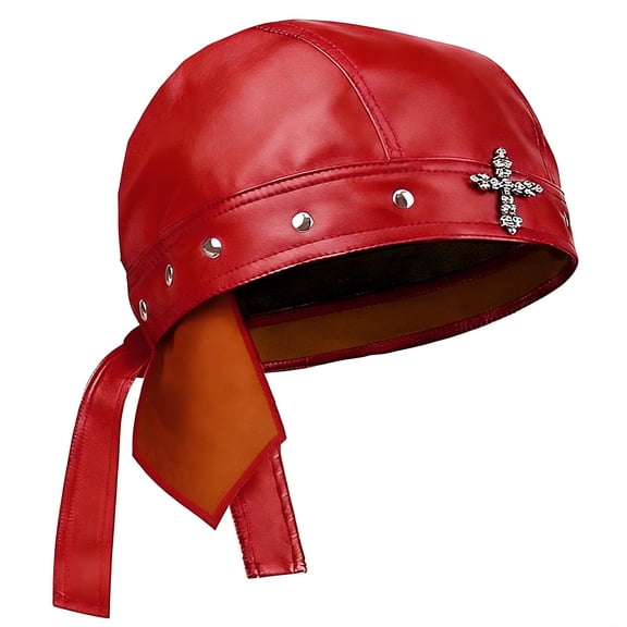 Punk Motorcycle Skull Cross Cap Biker Cap for Women/Men Adjustable,Stylish Biker Doo Rag Headwrap for Riding & Outdoor Activities