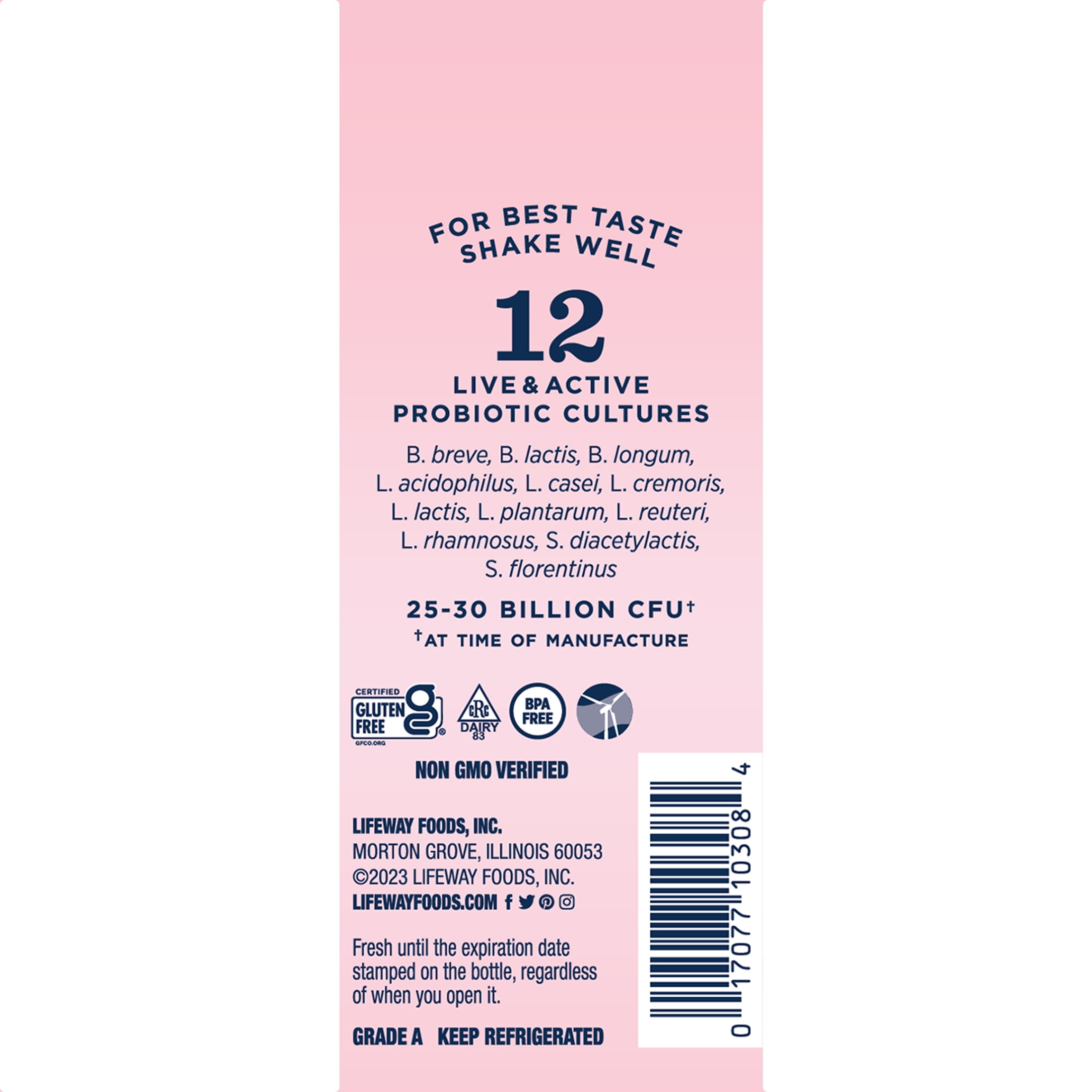 Lifeway Lowfat Milk Kefir, Strawberry, 8 fl oz Bottle