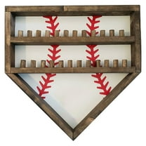 Personalized Baseball Ring Display Case - 14" Wall Mount Trophy Rack for Championship Rings & Medals, Sports Memorabilia Organizer (Holds 24 Rings)