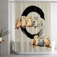 thumbnail image 5 of Japanese Style Small Stall Shower Curtain, Waterproof Shower Curtains for Bathroom, Grey Farmhouse Owl Birds Branches Washable Fabric Cloth Bath Curtain for Bathtub Decoration with Hooks 36x78 Inches, 5 of 9