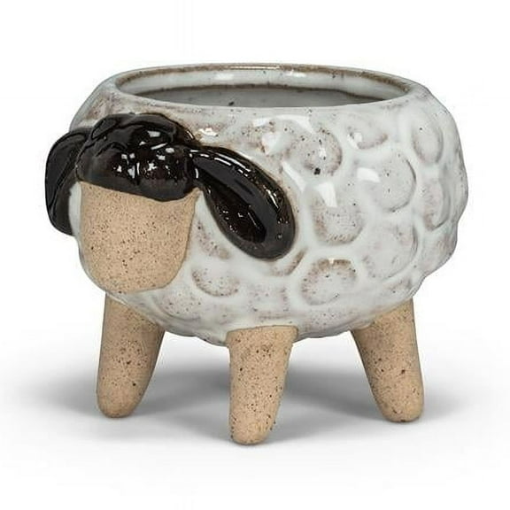 2.5 in. Sheep on Legs Planter, White & Black - Small
