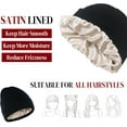 thumbnail image 2 of Satin Lined Beanie for Women, 2-Pack Silk Lined Winter Hats with Slouchy Design, Soft Warm Beanies for Cold Weather, 2 of 7