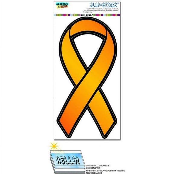 Orange Awareness Support Ribbon Leukemia Multiple Sclerosis Automotive Car Window Locker Bumper Sticker