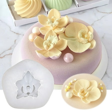 

buateil Flower Silicone Mold DIY Making Heat-Resistant Food Grade Phalaenopsis Mold Cupcake Candle Fondant Chocolate Cake Decoration Baking Accessories