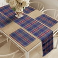 thumbnail image 2 of Ambesonne Plaid Table Runner & Placemats, Scottish Country Style, Placemat 4 pcs + Runner 16"x90", Indigo Purple, 2 of 2