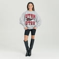 thumbnail image 3 of Women's Gameday Couture Ash Utah Utes Oversized Pennant Pride Premium Fleece Sweatshirt, 3 of 3
