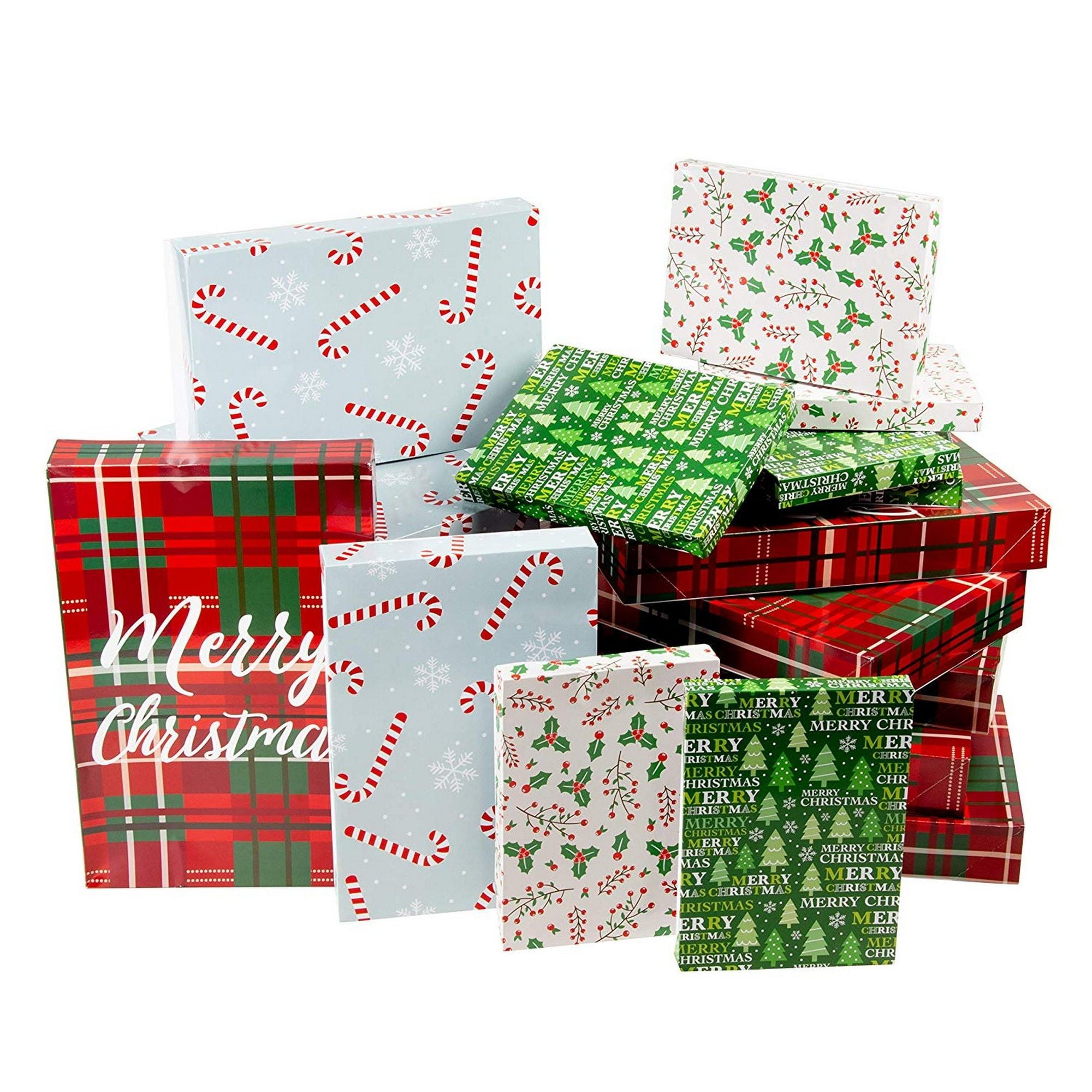 Christmas Gift Box 24Pack Gift Wrapping Paper Boxes, Christmas Boxes