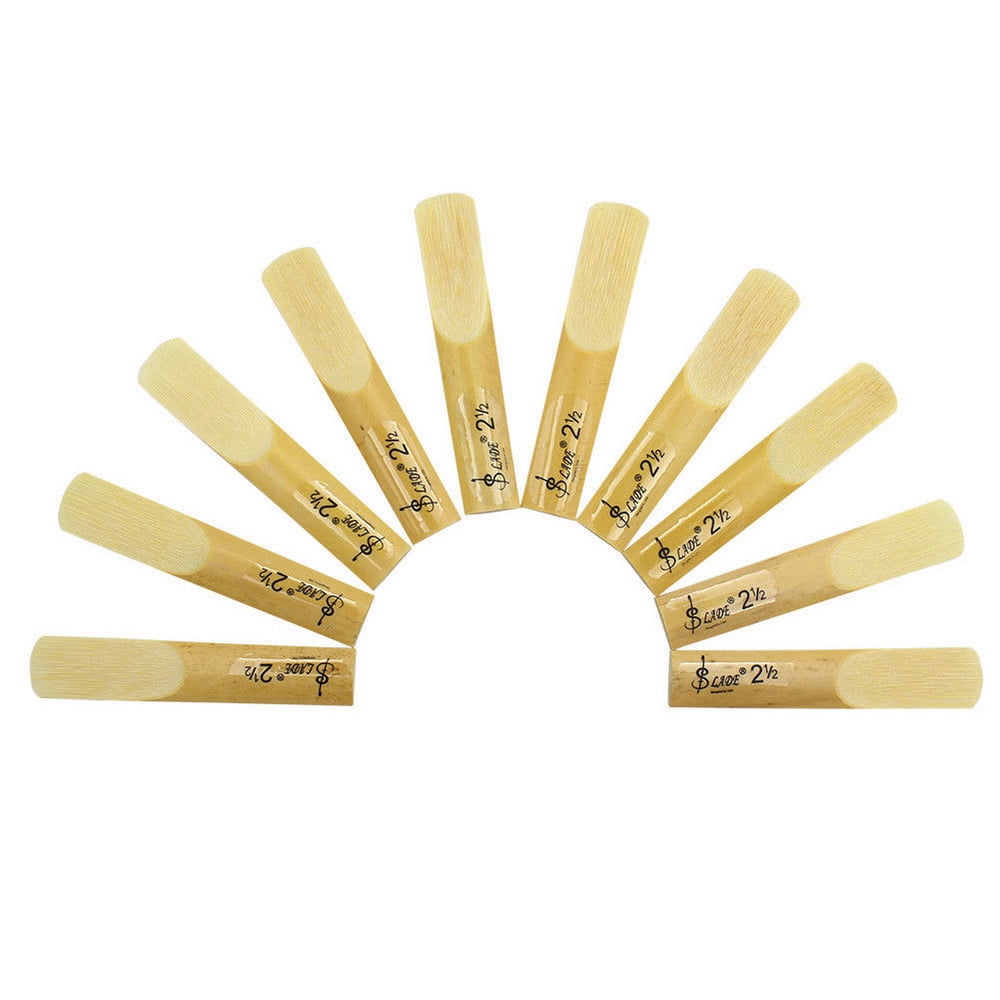 10Pcs E-Flat Alto Saxophone Reed with Transparent Case Strength 2.5