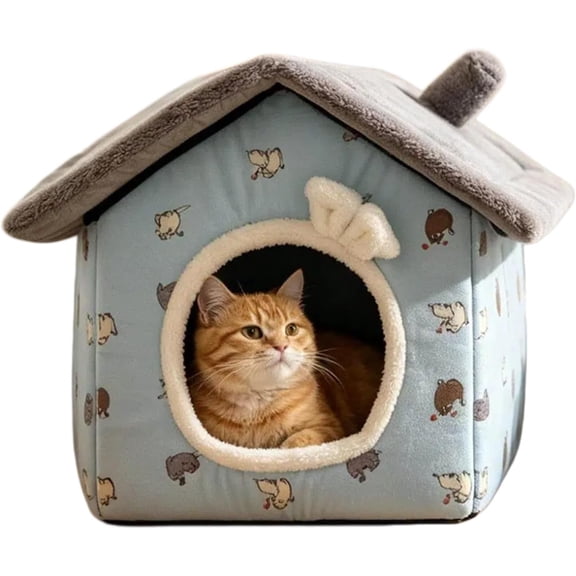 2-in-1 Cat Cave House, Removable Washable Cushion, Non-Slip, for Kittens, Small Dogs, Indoor