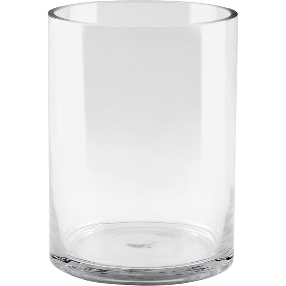 6" Wide 8" High Large Hand Blown Sturdy Clear Cylinder Glass Vase, Centerpiece Flower Vase for Rose, Tulip, Boquets, Hurricane Candle Holder (1, 6"x8")