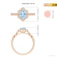 thumbnail image 4 of Angara Natural 0.6 Ct. Aquamarine with Diamond Vintage Inspired Ring in 14K Rose Gold for Women (Ring Size: 3), 4 of 9