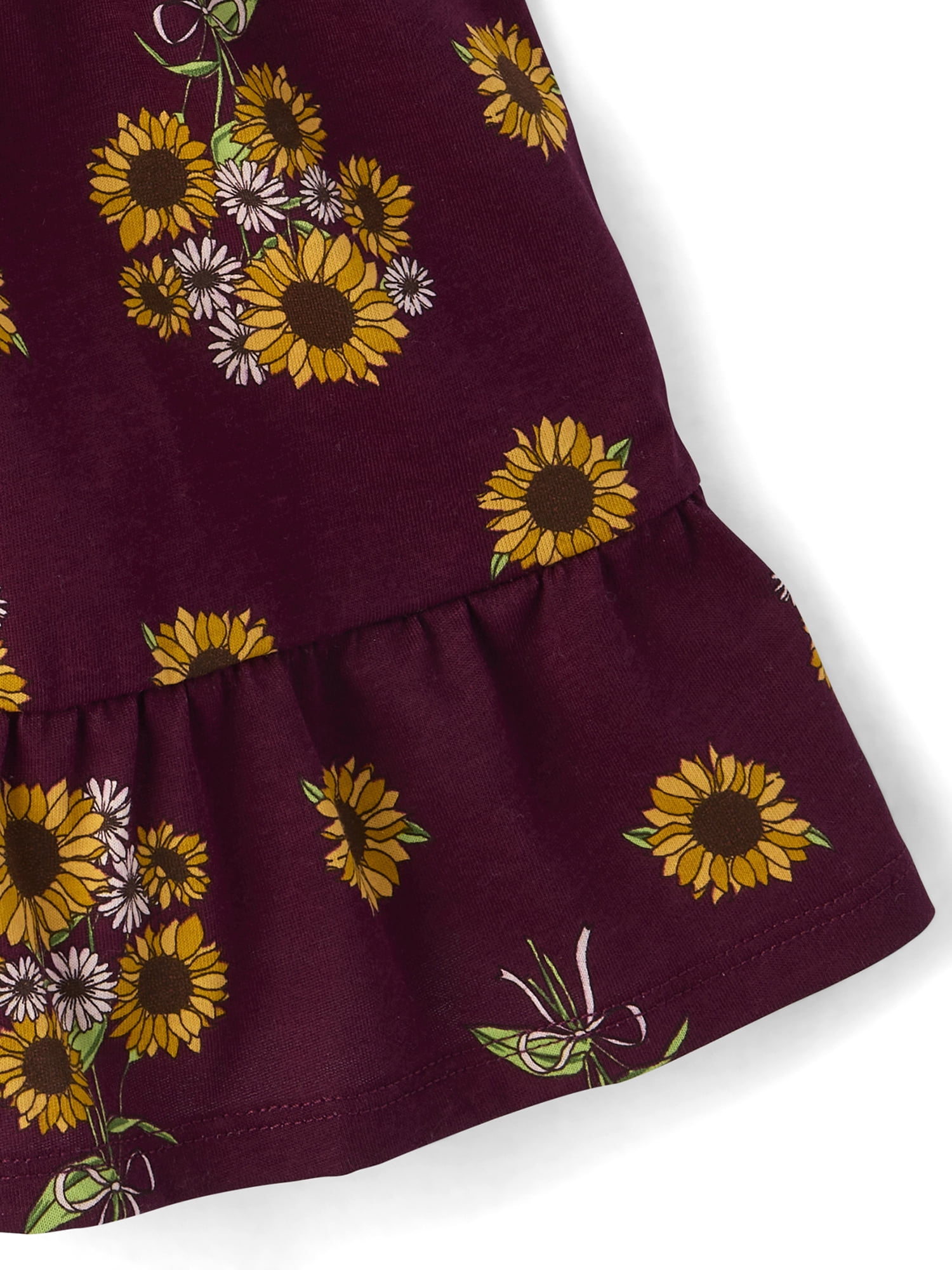 The Children's Place Baby And Toddler Girls Short Sleeve Sunflower Ruffle Dress, Sizes 6M-5T