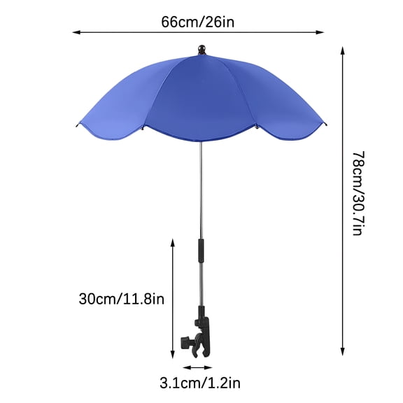 GASTROPOD Chair Umbrella with Clamp,Baby Umbrella Stroller Parasol with Clamp,Universal Adjustable Beach Chair Umbrella UV Protection Sunshade Umbrella for Patio Chair,Beach Chair,Strollerr