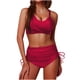 thumbnail image 1 of Conjunto de Bikini de Cintura Alta para las Mujeres Control Del Estómago Crisscross Corbata de Cuerda de Dos Piezas Traje de Baño con Almohadillas de Sujetador Extraíbles, Traje de Baño Sexy para la P, 1 of 5