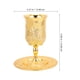 thumbnail image 4 of ColoMX Juego de copas de vino de Metal, copa de vino Kiddush con platillo para Shabat, 1 Juego, 4 of 7