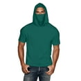 thumbnail image 3 of Fanxing Men Cooling Sun Shirts with Mask Big and Tall Rash Guards Short Sleeve Hoodies Sun Protection Face Cover Green,XL, 3 of 9