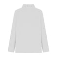 thumbnail image 5 of ClodeEU Women's Ruffle Collar Long Sleeve Linen Blend Shirt,Solid Color Casual Blouse White,Womens Plus L, 5 of 6