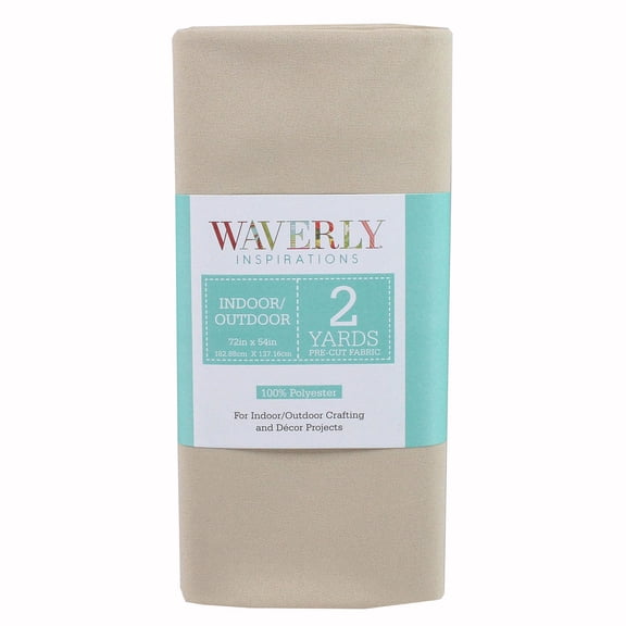 Waverly Inspirations Beige Outdoor Solid Fabric, 100% Polyester, 54" Wide, 2 Yard Cut for DIY & Home Decor