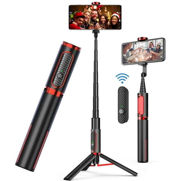 Selfie Stick Tripod, Bluetooth Selfie Stick - Wireless Selfie Stick Tripod for Apple & Android Devices - Portable & Lightweight Home Travel Use Tripod Selfie Stick Black -