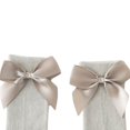 thumbnail image 3 of POINTERTECK Little Girls Stockings  Plain Color/Patchwork Side Bow-Knot Midi Tube Socks  Breathable Elastic Knee-Length Socks, 3 of 8