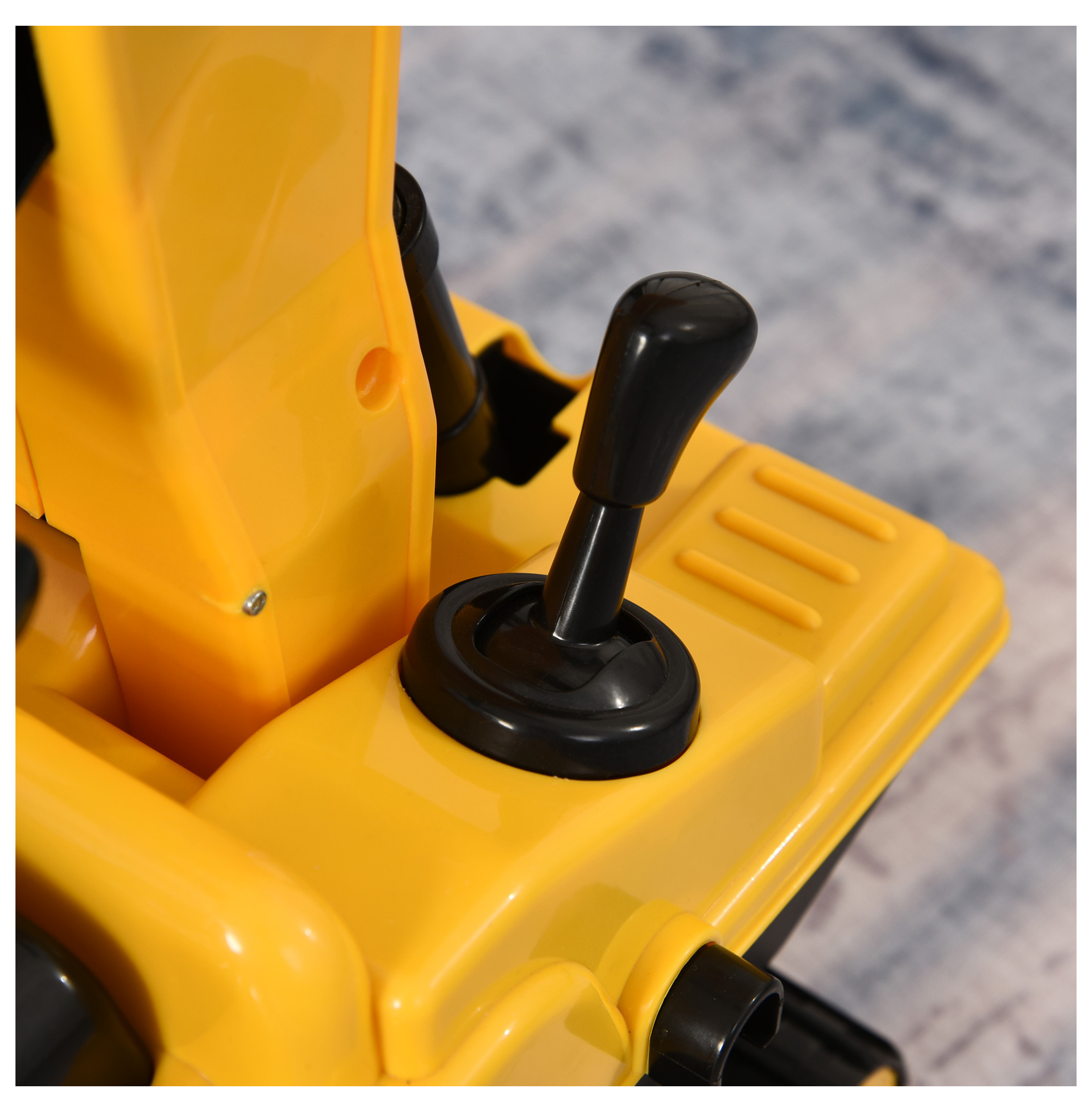 NO POWER Ride On Excavator Toy Tractors Digger Movable Scooter Walker Pretend Play Toddler Construction Truck Basket Storage For Boys Girls 3 Years Old Yellow Black Yellow + Polypropylene