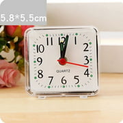 Portable Mini Square Small Bed Compact Travel Quartz Beep Cute Alarm Clock
