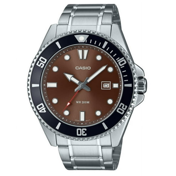 Casio Standard Analog Stainless Steel Brown Dial Quartz MDV-107D-5AV 200M Men's Watch