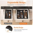 thumbnail image 3 of Lifewit Utensil Drawer Organizer, Expendable Cooking Silverware Tray for Kitchen Drawer, Bamboo Adjustable Cutlery Flatware Holder, Spatula Tools and Gadgets Storage Divider, 3 Compartments, Black, 3 of 8