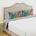 thumbnail image 3 of Yayeee Pillowcase Queen Size Set of 2 Satin Wrinkle Resistant Envelope Pillow Case, Colorful Dragon Scales Pattern, 3 of 8