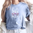 thumbnail image 2 of Pntutb Mujer Casual Cuello Redondo Pascua Impreso Camiseta Suelta Manga Corta Tops Blusa Pntutb Pntutb-1450, 2 of 5