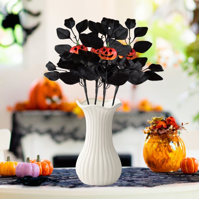 Esquejes de hojas de arce negras para Halloween, festivales de fantasmas, decoración del hogar, simulación de terror, esquejes de flores, ramas muertas, esquejes de Halloween.