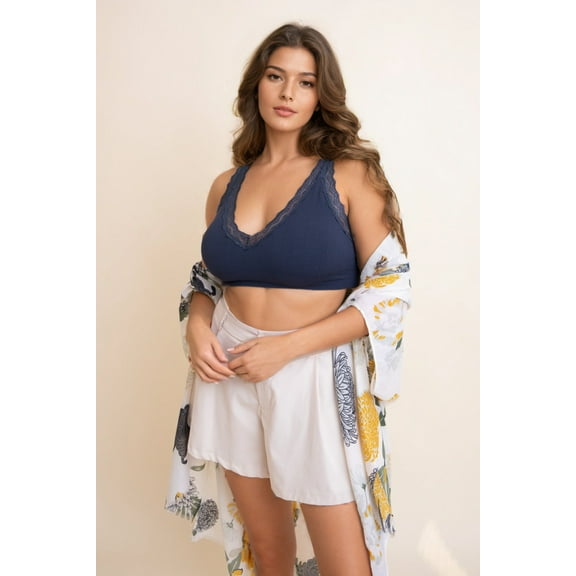 Lace Trim Padded Bralette Plus