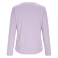 thumbnail image 4 of gbyLJF T-Shirts for Women Long Sleeve Lightweight Workout Casual Tops Solid Color V-Neck Sun Protective Shirt Quick Dry Tees, 4 of 6