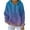 Blue, variant on Women Oversized Hoodies Casual Long Sleeve Loose Fashion Pockets Pullover Tops Gradient Printed Hooded Sweatshirts