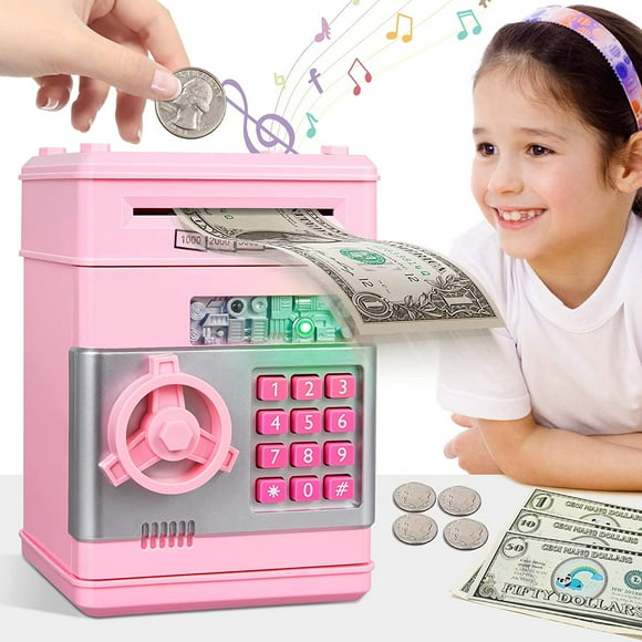 XIHAMA Kids Piggy Bank for Girls - Toys for 5 6 7 8 9 10 Year Old Girl Birthday Gifts - Electronic Piggy Bank ATM Machine Money Safe for Kids Toys Age 6-8-10