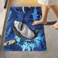 thumbnail image 2 of Coolnut Ocean Shark Bathroom Rug Rectangular Bath Mat Non Slip Bath Rugs Absorbent Shaggy Bathmats for Sink Shower 16" x 24" Home Decor, 2 of 7