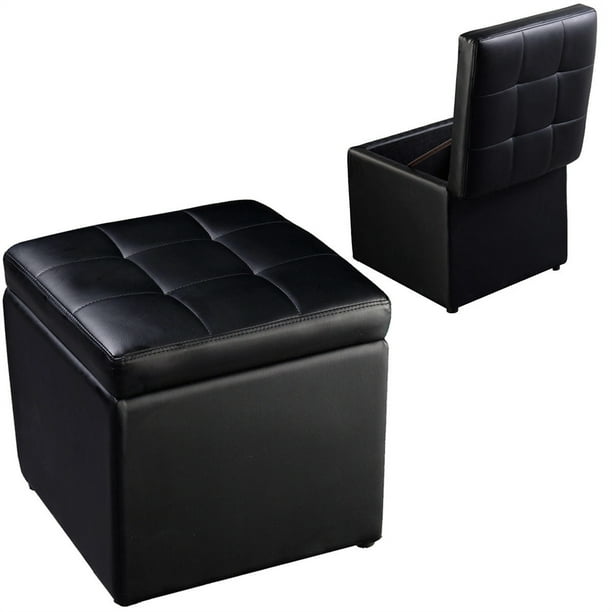 Taburete de Almacenamiento Otomana con Tapa Hermética en PU para Entrada Dormitorio 40 x 40 x 40 cm
