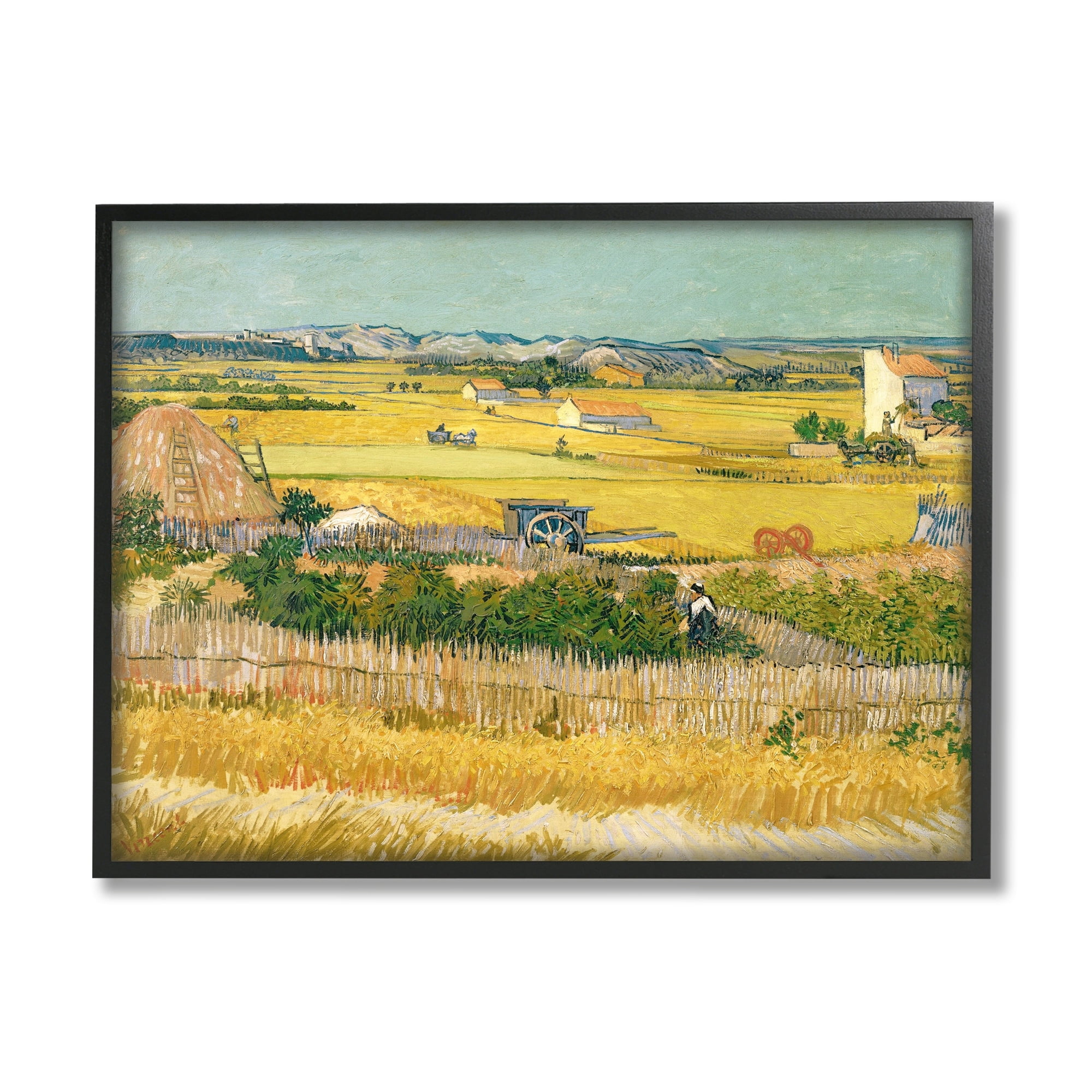Stupell Industries The Harvest Vincent van Gogh Classic Painting Painting Black Framed Art Print Wall Art, Design by one1000paintings